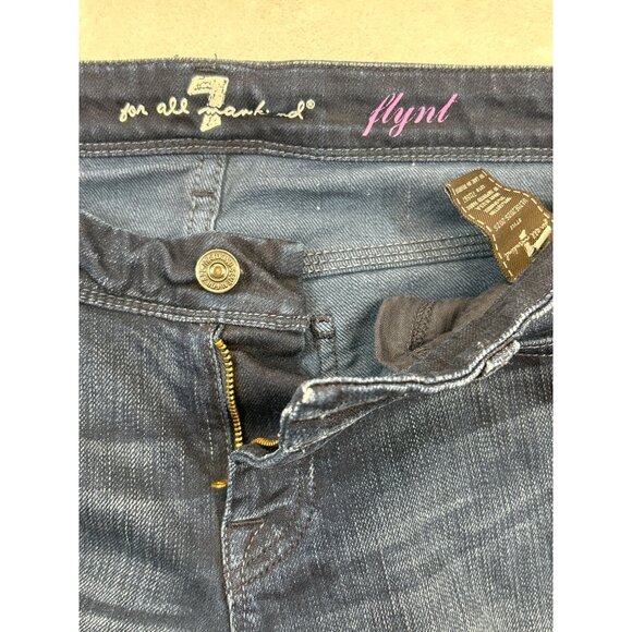7 for all mankind Jeans Womens 26 Blue Denim Flynt Flare Stretch - Picture 3 of 8